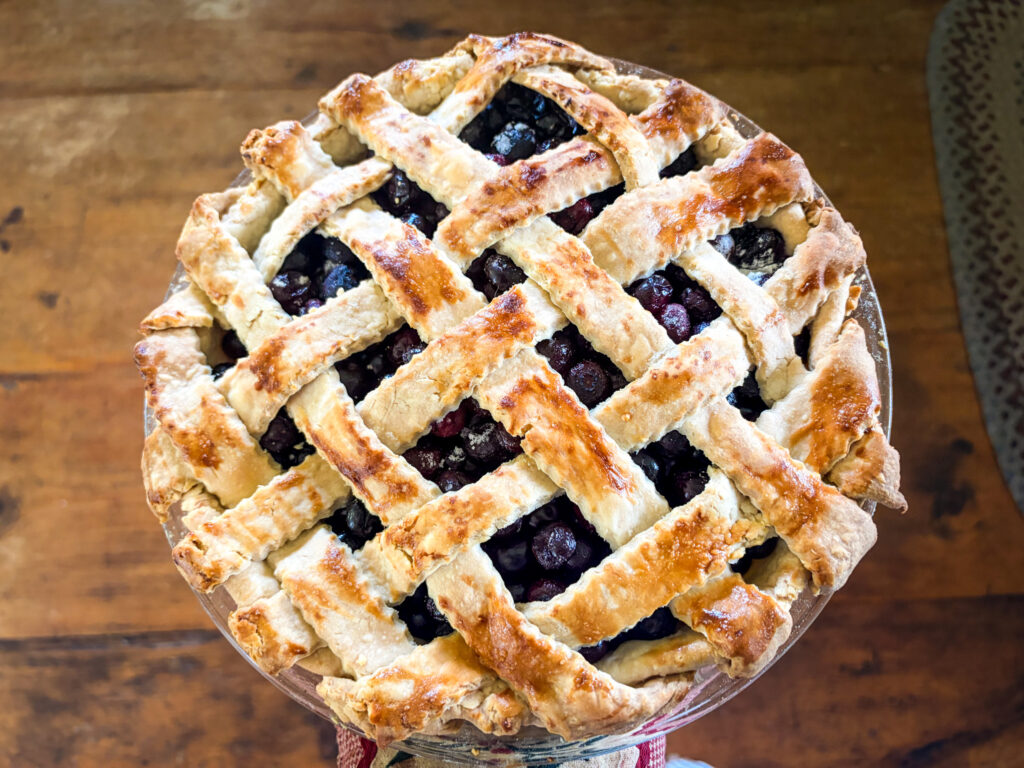 New England: blueberry pie